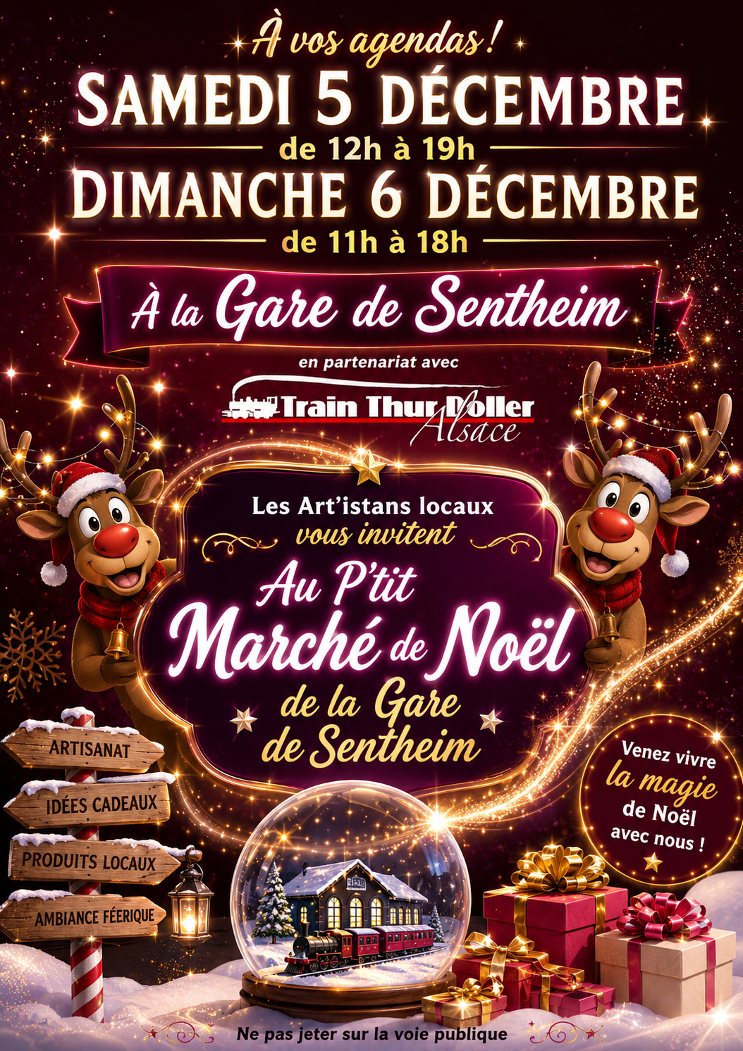 Affiche Marché de Noël de la Gare de Sentheim