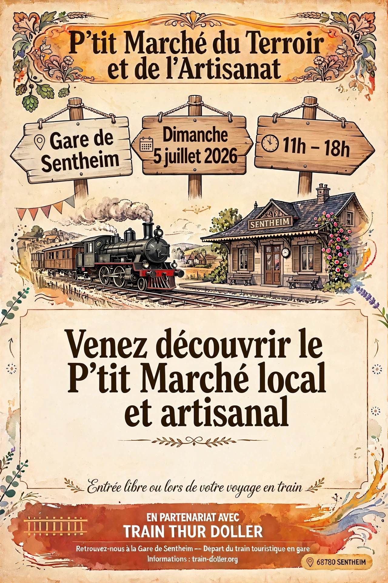 Affiche Marché du Terroir et Artisanat de Sentheim
